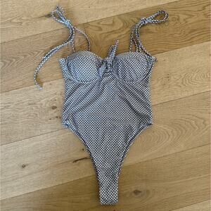 Yolanda Swim - Lumiere Underwire One Piece Swimsuit in Brown with White Spots